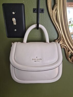 kate spade New York Cream Leather Puffy Bag